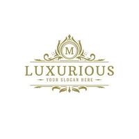 Luxury logo crest template design illustration. vector