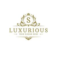 Luxury logo crest template design illustration. vector