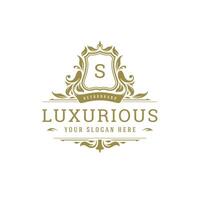 Luxury logo crest template design illustration. vector