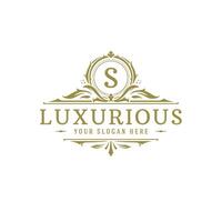 Luxury logo crest template design illustration. vector