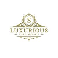 Luxury logo crest template design illustration. vector