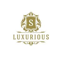 Luxury logo crest template design illustration. vector