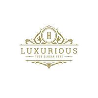 Luxury logo crest template design illustration. vector