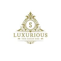 Luxury logo crest template design illustration. vector