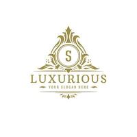 Luxury logo crest template design illustration. vector