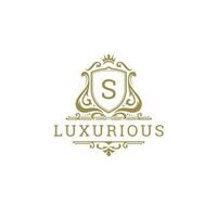 Luxury logo crest template design illustration. vector