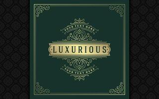 Luxury logo elegant vintage flourishes with victorian ornaments vector