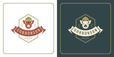 Restaurant logo template illustration for menu and cafe sign vector