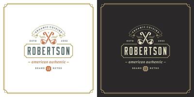 Restaurant logo template illustration for menu and cafe sign vector