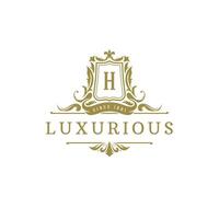 Luxury logo crest template design illustration. vector