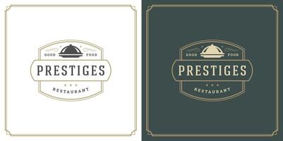 Restaurant logo template illustration for menu and cafe sign vector