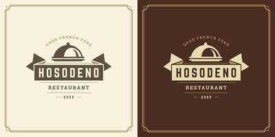 Restaurant logo template illustration for menu and cafe sign vector