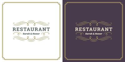 Restaurant logo template illustration for menu and cafe sign vector