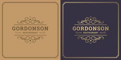 Restaurant logo template illustration for menu and cafe sign vector