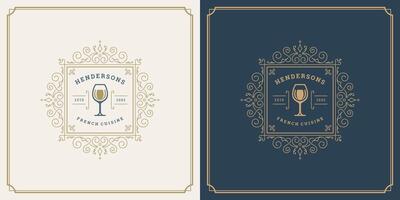 Restaurant logo template illustration for menu and cafe sign vector