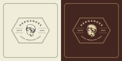 Restaurant logo template illustration for menu and cafe sign vector