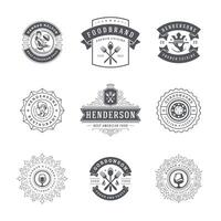 Restaurant logos and badges templates set illustration. vector