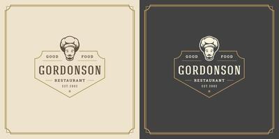 Restaurant logo template illustration for menu and cafe sign vector