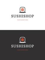 Sushi restaurante emblema logo modelo ilustración. vector