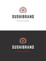 Sushi restaurante emblema logo modelo ilustración. vector