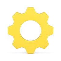 Yellow gear wheel cogwheel 3d illustration vector