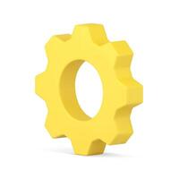 amarillo máquina engranaje rueda rueda dentada 3d ilustración vector