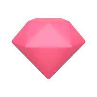 Bright pink gem carat premium quality 3d icon isometric illustration vector