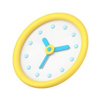Yellow round watch 3d icon illustration vector