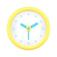 Yellow circle clock 3d icon illustration vector