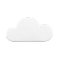 White 3d cloud. Minimalistic shape with gray gradient vector