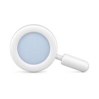 White magnifying glass 3d realistic icon vector