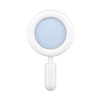 Stylish white 3d loupe with gradient. Essential magnifying tool for inspect and analytics vector