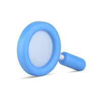 Magnifying volumetric glass. Blue tool for investigations and detective search for traces crime vector