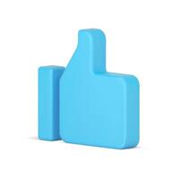 Network social 3d like. Blue abstract approval vector