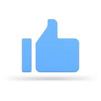 Blue social 3d like. Positive approval symbol vector