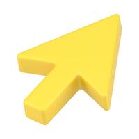 Yellow volumetric web arrow. Mouse cursor for website vector