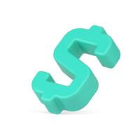 3d green dollar sign. Rich investments and economic indicator growth vector