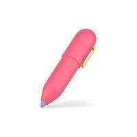 Pink 3d pen. Stylish volumetric stationery for writing and drawing vector