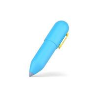 Blue 3d pen. Volumetric stationery for writing and creative drawing vector