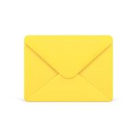 Yellow closed 3d envelope. Voluminous unread letter vector