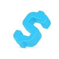 azul volumétrico dólar signo. símbolo exitoso financiero moneda vector