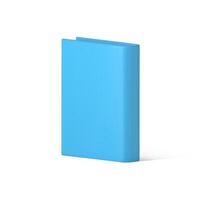 Volumetric blue book isolated 3d icon. Interesting educational literature. vector