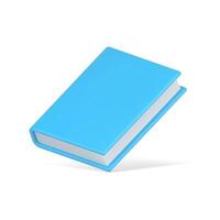 Blue 3d book icon. Hardcover educational literature vector