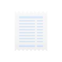 Sales receipt 3d icon. Paper pay slip with jagged ends vector