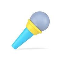Microphone 3d icon. Professional equipment for sound amplification and voice recording vector