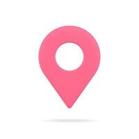 Map pin web 3d icon. Red navigation symbol with target location vector