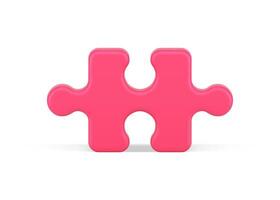 Red part puzzle 3d icon. Logical element for solving creative problem vector