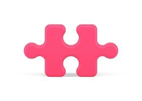 Red part puzzle 3d icon. Logical element for solving creative problem vector