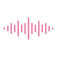 Red music pulse 3d icon. Abstract bars for voice and audio frequencies vector