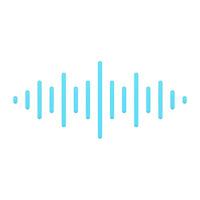 Blue music wave 3d icon. Equalizer for voice and audio frequencies vector